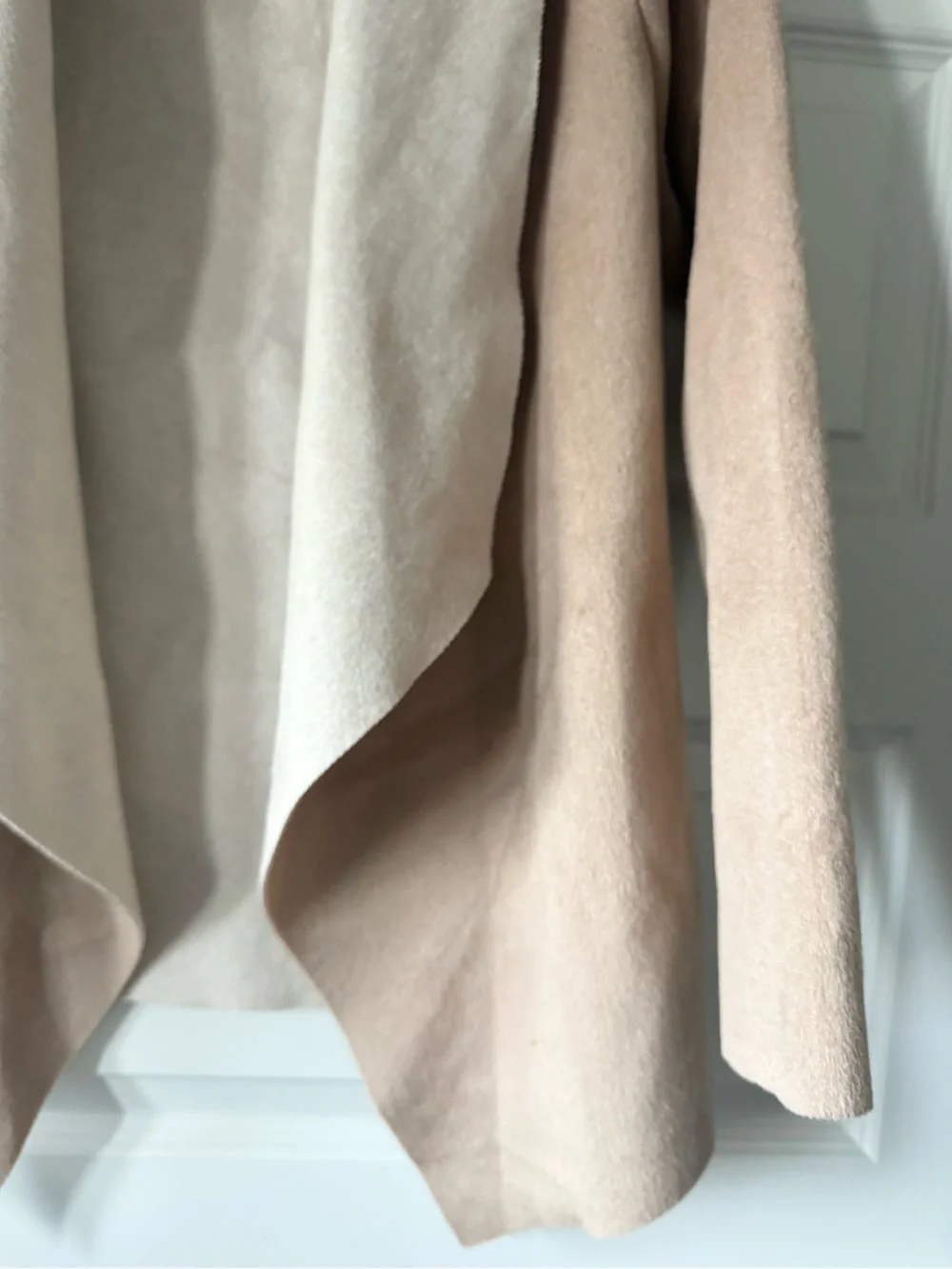 Dictionary Women’s M Beige Cream Waterfall Open Front Cardigan Jacket Draped